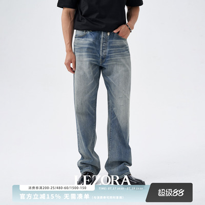 LEZORA赤耳丹宁复古直筒牛仔裤