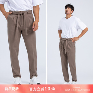不退不换 G高街系带锥形开衩休闲裤 定织厚版 男 斜纹棉