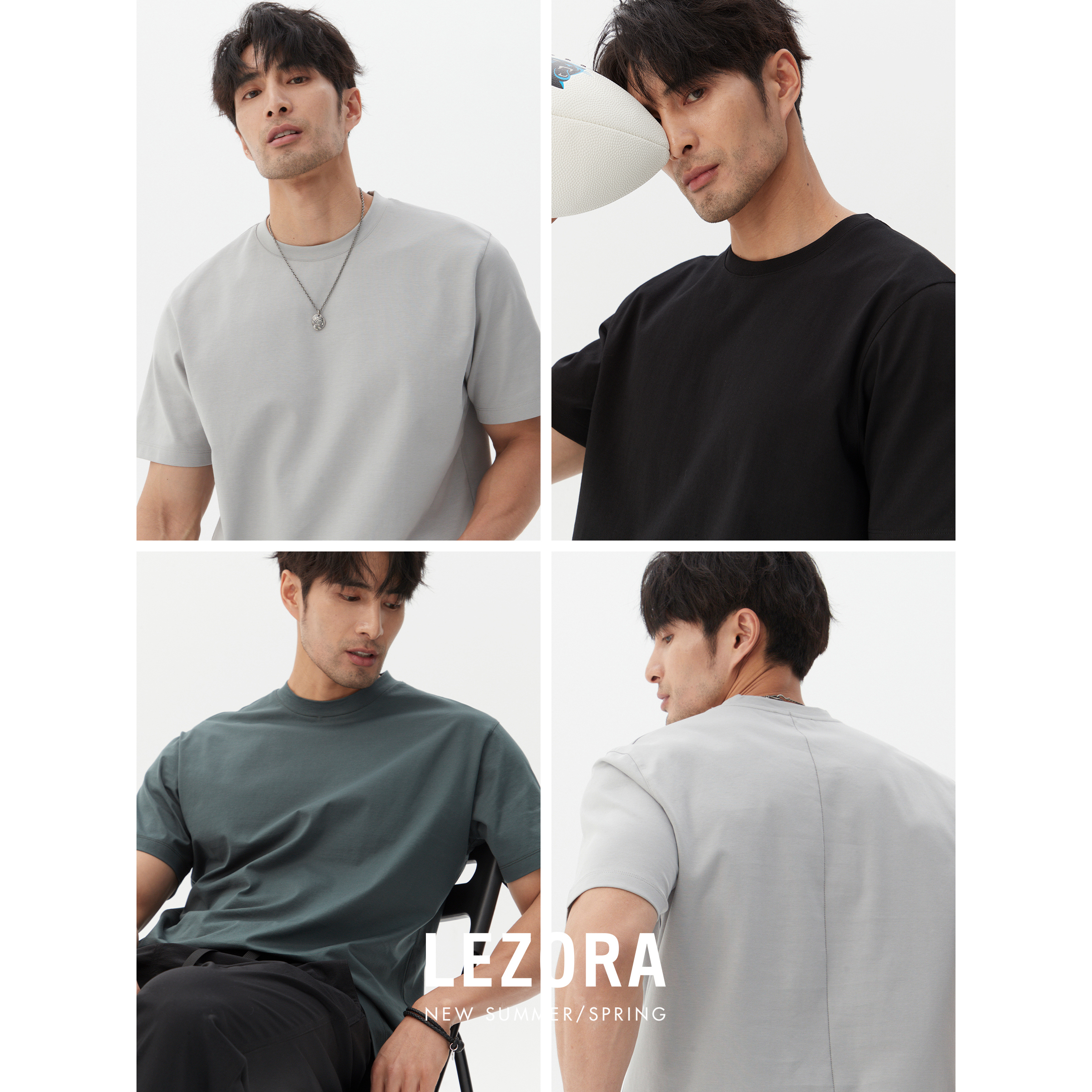 lezora抗皱龙骨线短袖T恤