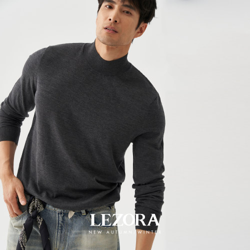 LEZORA龙骨线半高领针织衫