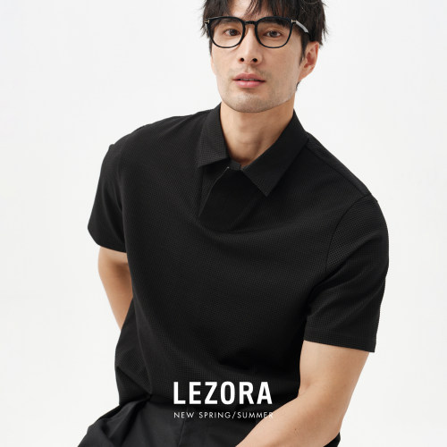 LEZORA泡泡华夫格短袖polo衫