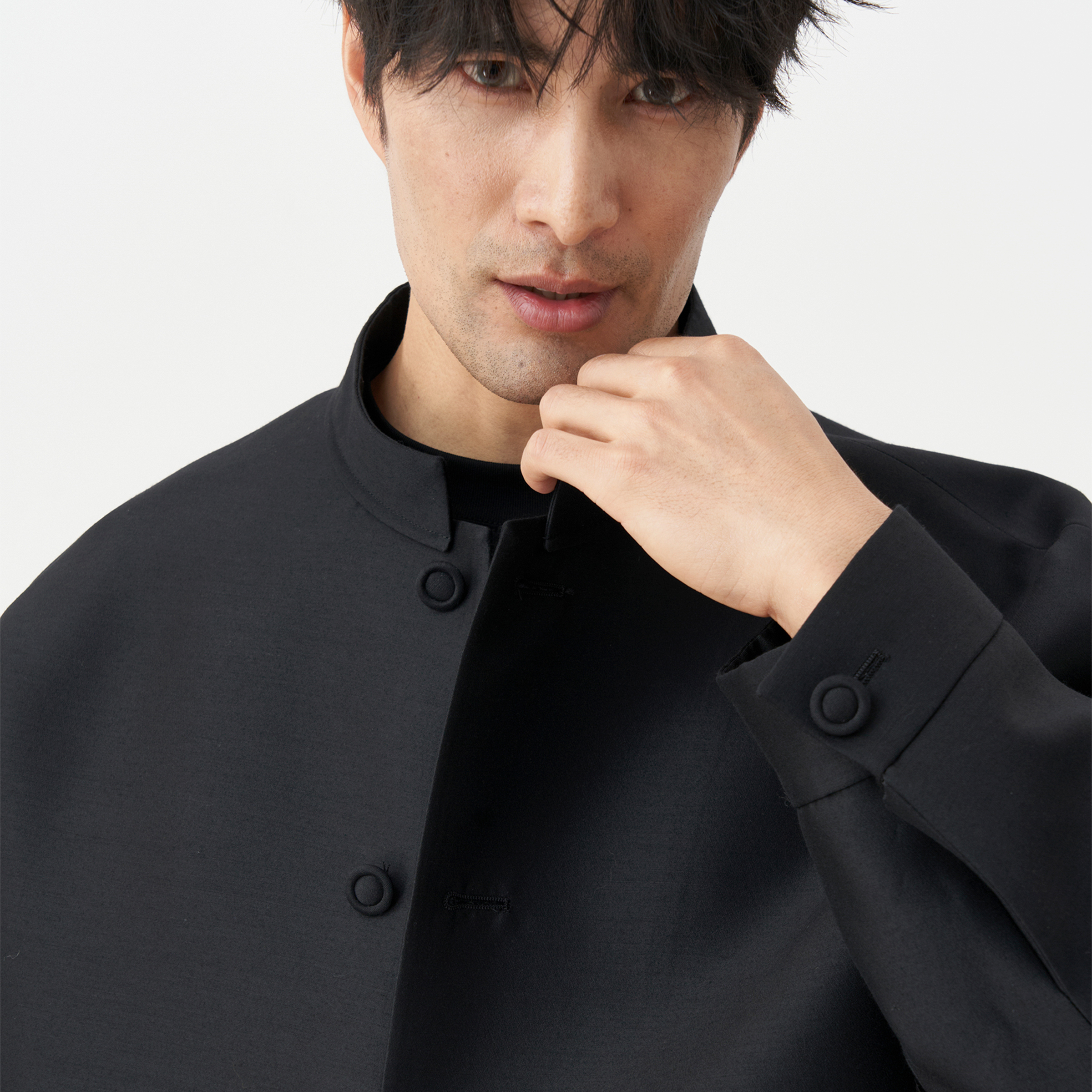 LEZORA桑蚕丝羊毛新中式立领夹克