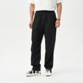 男 考杜拉格纹宽松直筒黑色休闲裤 LEZORA cordura耐磨轻量伞兵裤