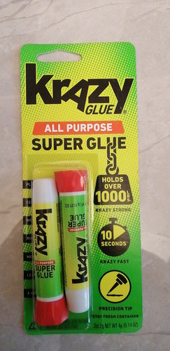 正品现货美国Krazy Glue陶瓷木材皮革橡胶金属塑料和乙烯基万能胶