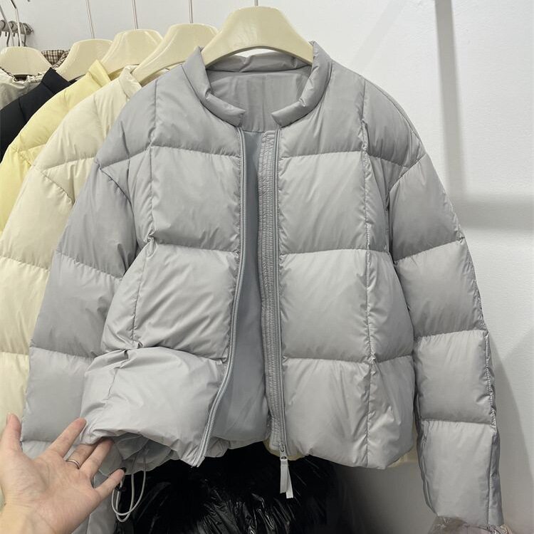 韩版高端圆领小个子短款棉服女装2026年冬季新款保暖加厚通勤外套