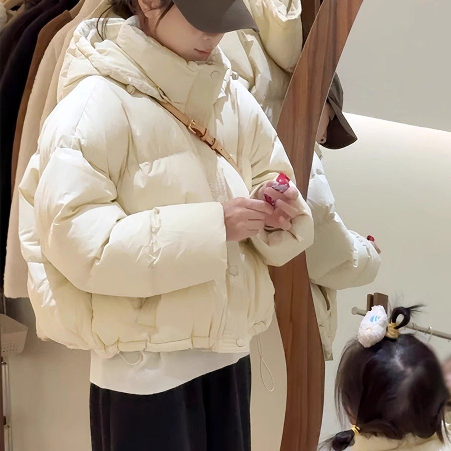 连帽短款棉服女装2026年冬季新款小个子时尚百搭面包服保暖厚外套