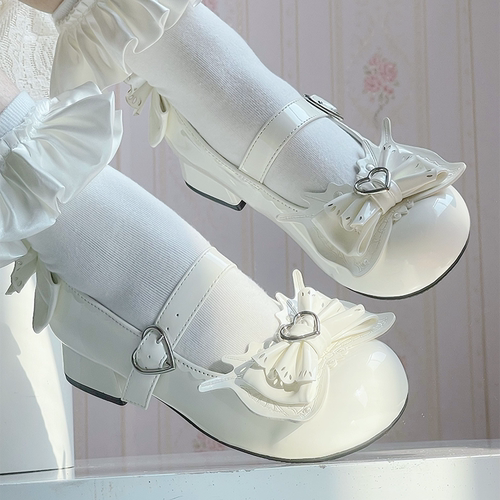 原创甜美蝴蝶结可爱圆头Lolita鞋