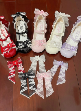 【春与樱时】心萌少女原创lo鞋甜美少女百搭蕾丝缎面芭蕾玛丽珍鞋