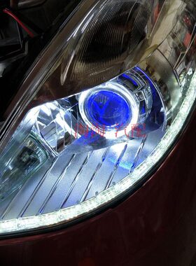 新老颐达骐达改装双光透镜LED天使眼透镜恶魔天使眼日行大灯总成