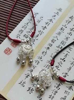 小红书同款中式本命年红绳平安一步一响编绳项链项饰闺蜜款