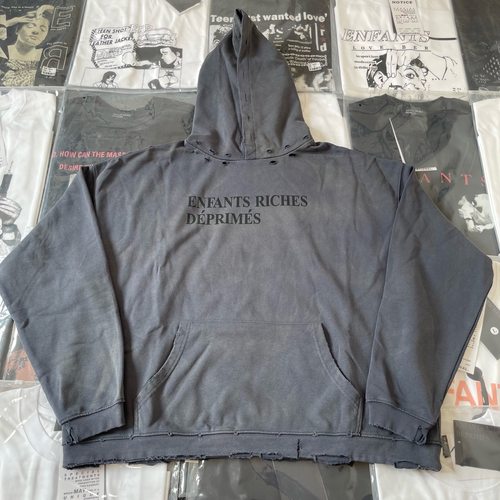 【纯原顶版】ERD忧郁的富二代基础标语帽衫宽松水洗破坏连帽卫衣