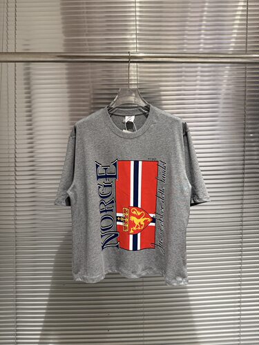纯原版本VTM风格2026新款挪威NORGE旗帜印花重磅宽松短袖T恤男女