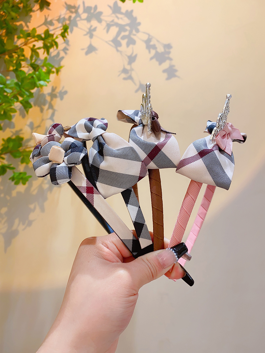 韩朵佳人英伦风女格纹布艺发箍