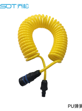 乔松6米弹簧软管含快插接头 洁净室 实验室配用 高伸缩性 回弹性