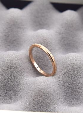 尾戒指女潮人玫瑰金日韩钛钢彩金