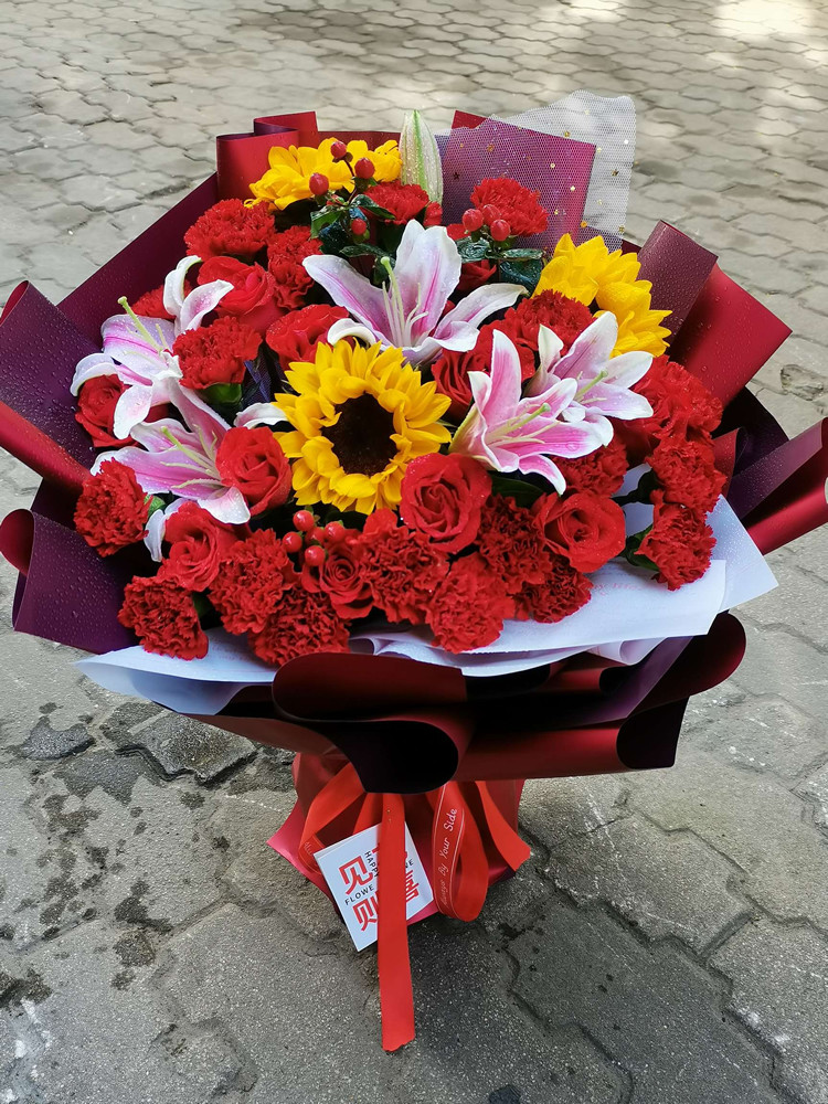 生日祝寿康乃馨河南信阳订花店送花潢川县淮滨县息县同城鲜花快递