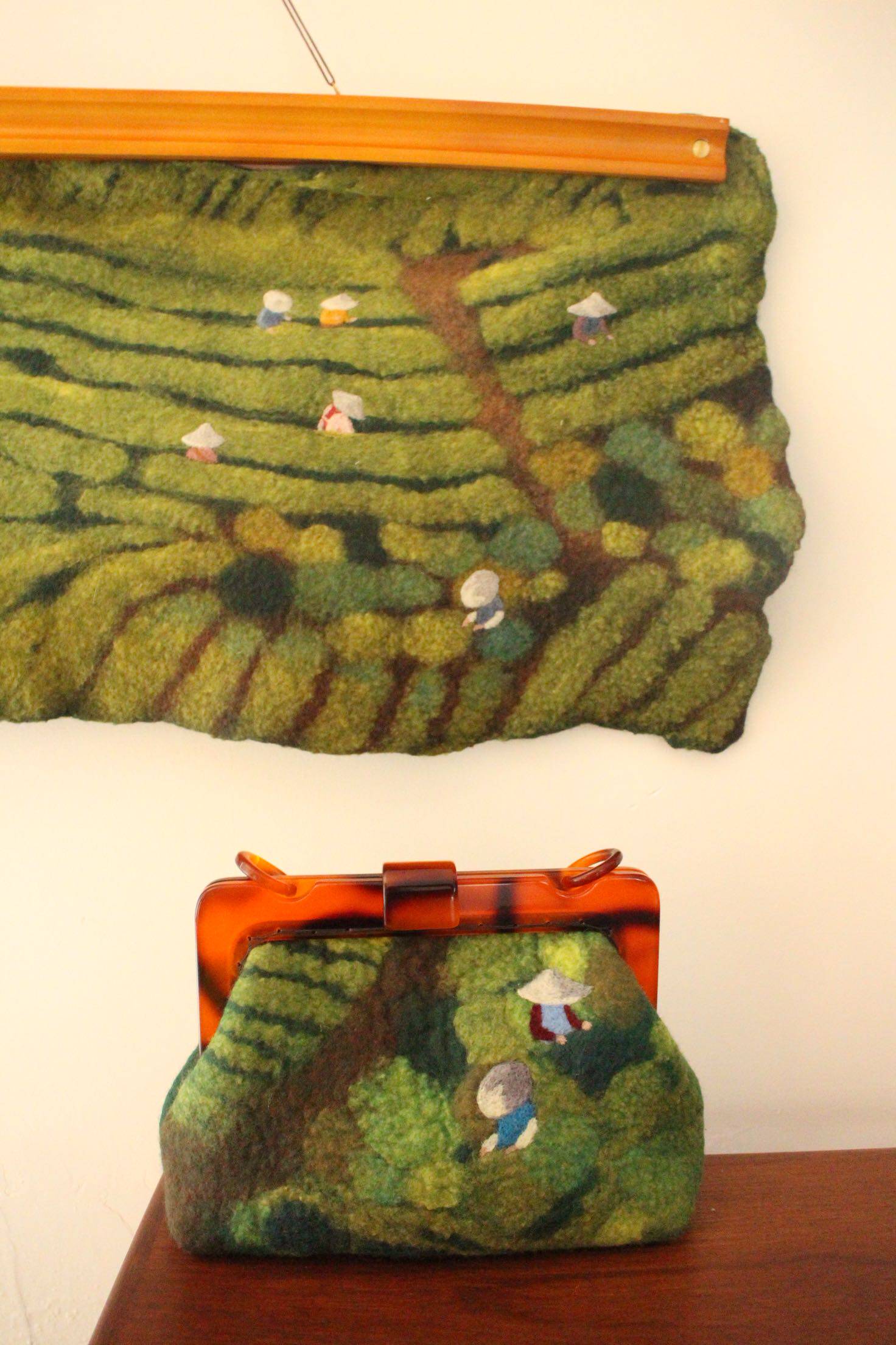 KUN.龙井茶山,杭州风情礼物羊毛包装饰画,一样一件作品限定定制