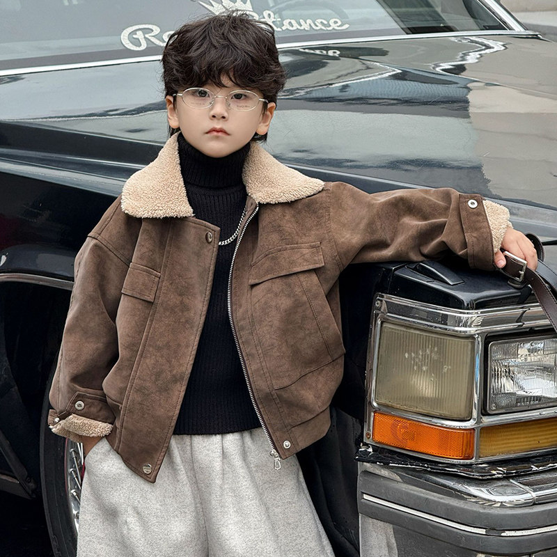 男童加绒皮衣外套2025新款儿童秋冬款帅气潮酷皮夹克时髦男宝痞帅,童装/婴儿装/亲子装,套装,淘宝优惠券,粉丝福利购,淘宝优惠卷