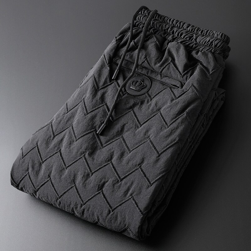 禦寒牛貨 歐美簡約波浪菱形刺繡冬季加厚保暖休閑羽絨棉褲男外穿在類目 男裝, 棉褲中 - 來自Buy2taobao.com提供專業的淘寶代購服務