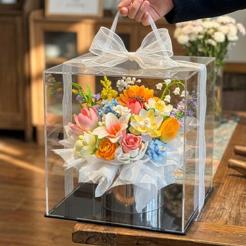 积木花束DIY拼装材料包多巴胺