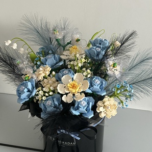 中国永生玫瑰花束积木diy仿真花束女生系列送女闺蜜男生生日礼品