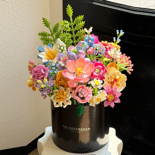 积木花束拼装一整套花束积木花女孩系列拼装玩具送男女生生日礼物