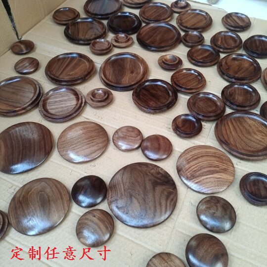 定制木盖圆弧盖子球面蘑菇盖子黑胡桃实木杯盖茶叶罐盖子壶盖定做