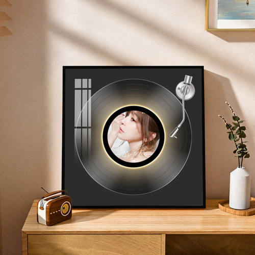 王心凌周边专辑黑胶唱片装饰画蓝牙音响发光挂画客厅电视柜面摆画
