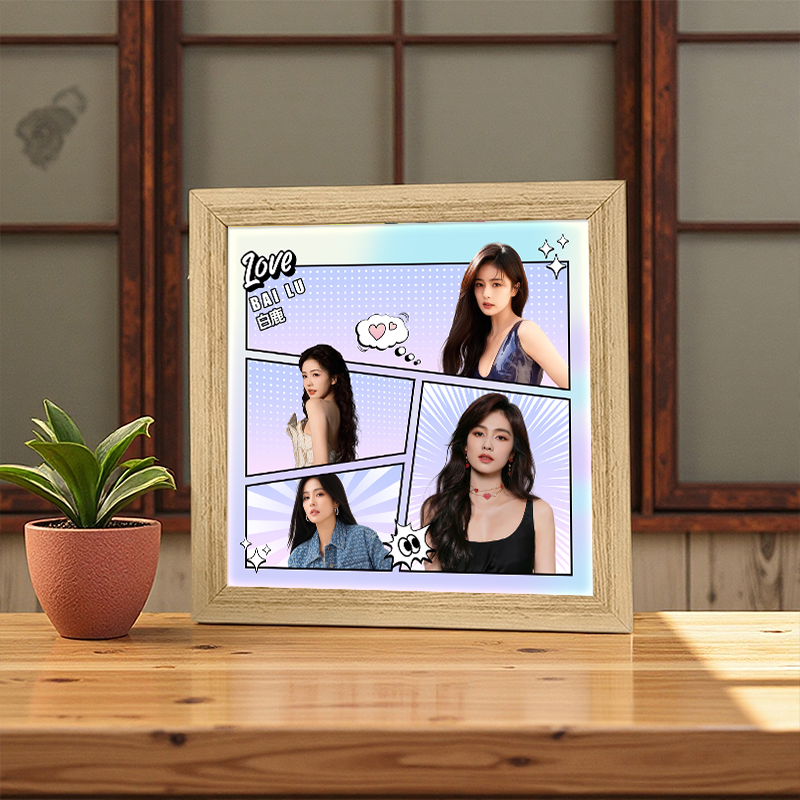 白鹿周边灯光画送女生朋友闺蜜生日礼物明星粉丝应援客厅桌面摆件