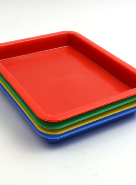 托盘儿童学生美术绘画调色盘自制印泥调色方盘幼儿园早教区域材料