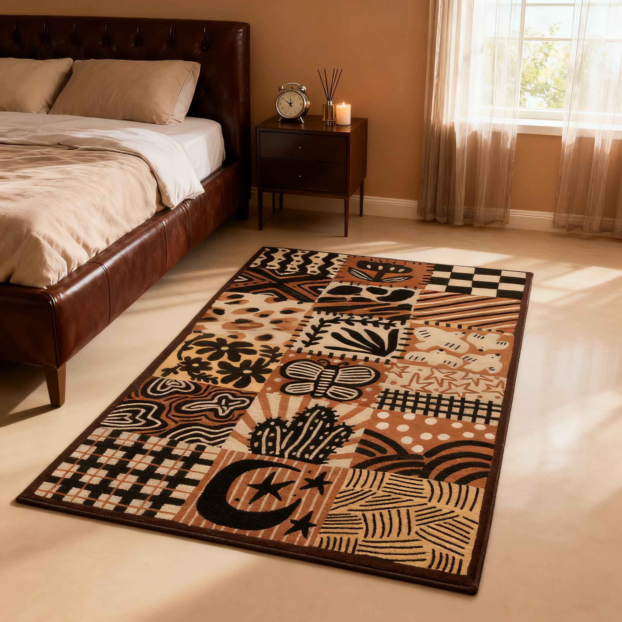 中古风地毯卧室房间森系床边毯长条复古家用阳台飘窗防滑脚垫地垫,居家布艺,地毯,淘宝优惠券,粉丝福利购,淘宝优惠卷