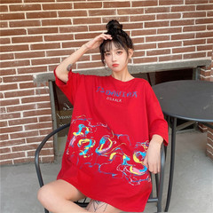 Real shot personality relaxed fashion personality national fashion couple T-shirt