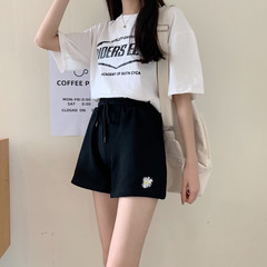 Real shot Daisy wide leg sports shorts for women