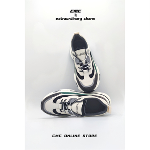加绒厚底增高休闲跑步运动 秋冬 香港cmc真皮阿甘老爹鞋 女2025新款