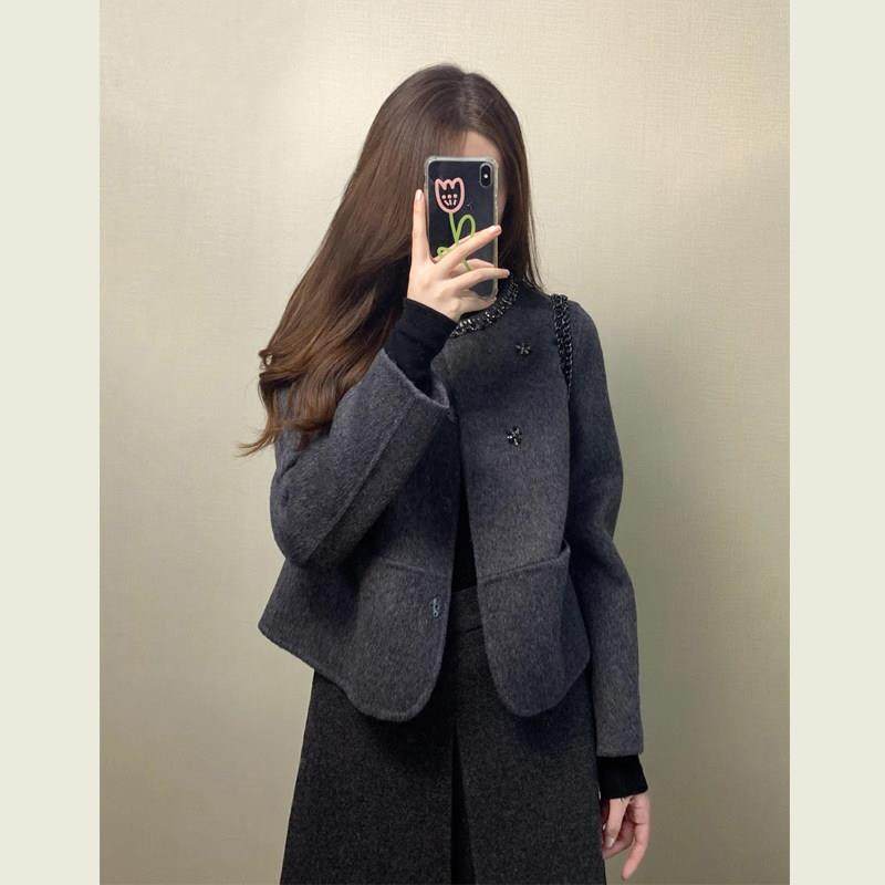 法式灰色小香风毛呢外套女秋冬季新款高级感气质名媛短款呢子上衣,女装/女士精品,毛呢外套,淘宝优惠券,粉丝福利购,淘宝优惠卷