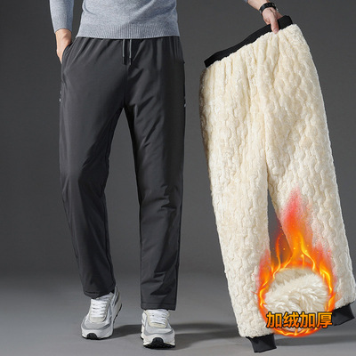 加厚防风羊羔绒零下40度骑行裤