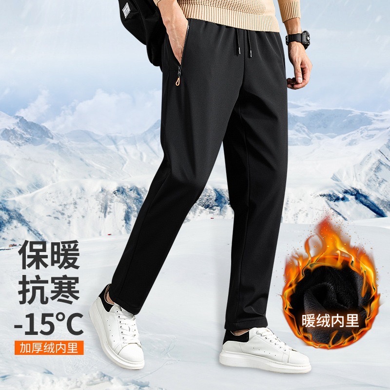 冲锋裤男冬季加绒加厚防水防风户外登山裤子大码软壳防寒抓绒裤女