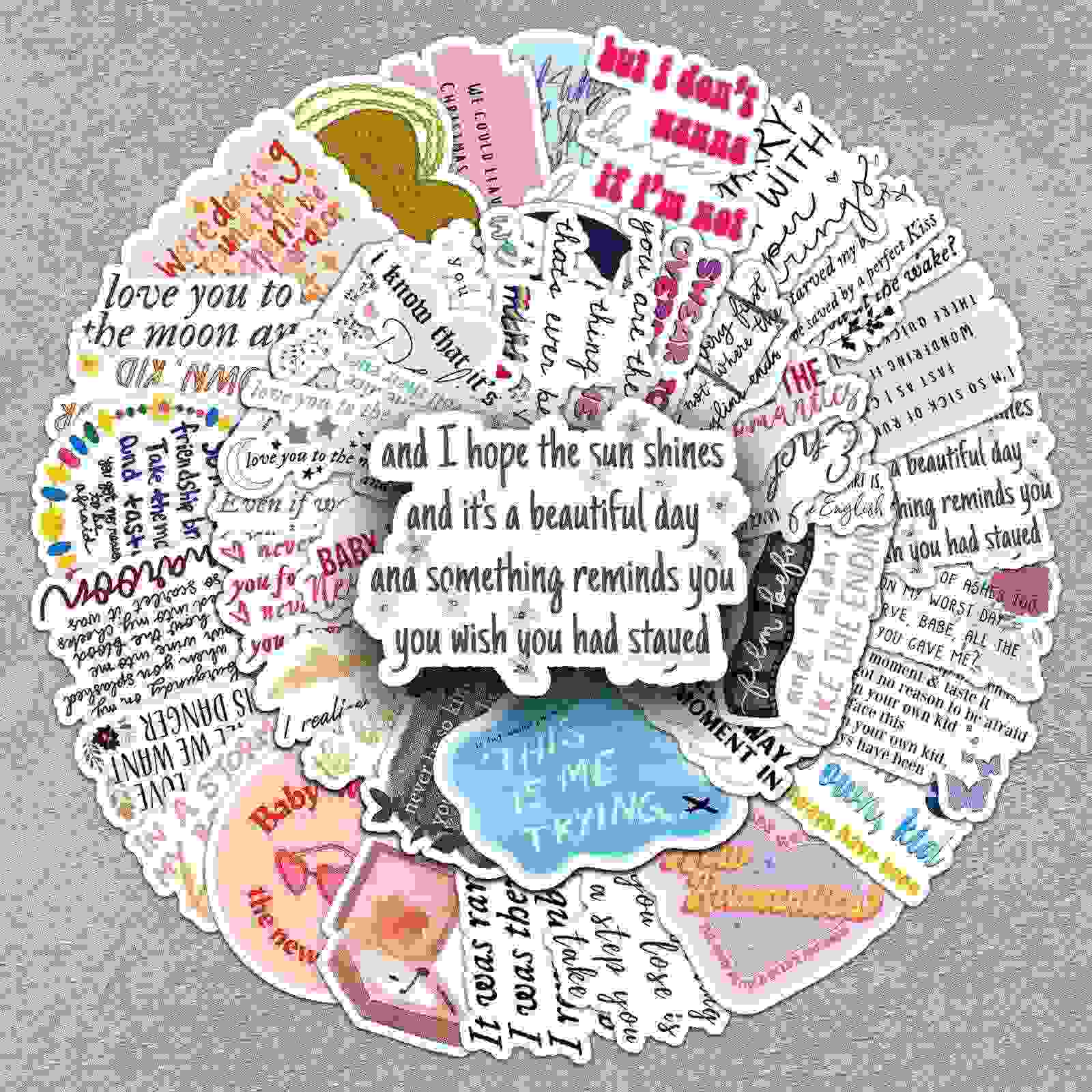 50张泰勒歌词贴纸欧美明星taylor歌手周边防水装饰手账本贴纸