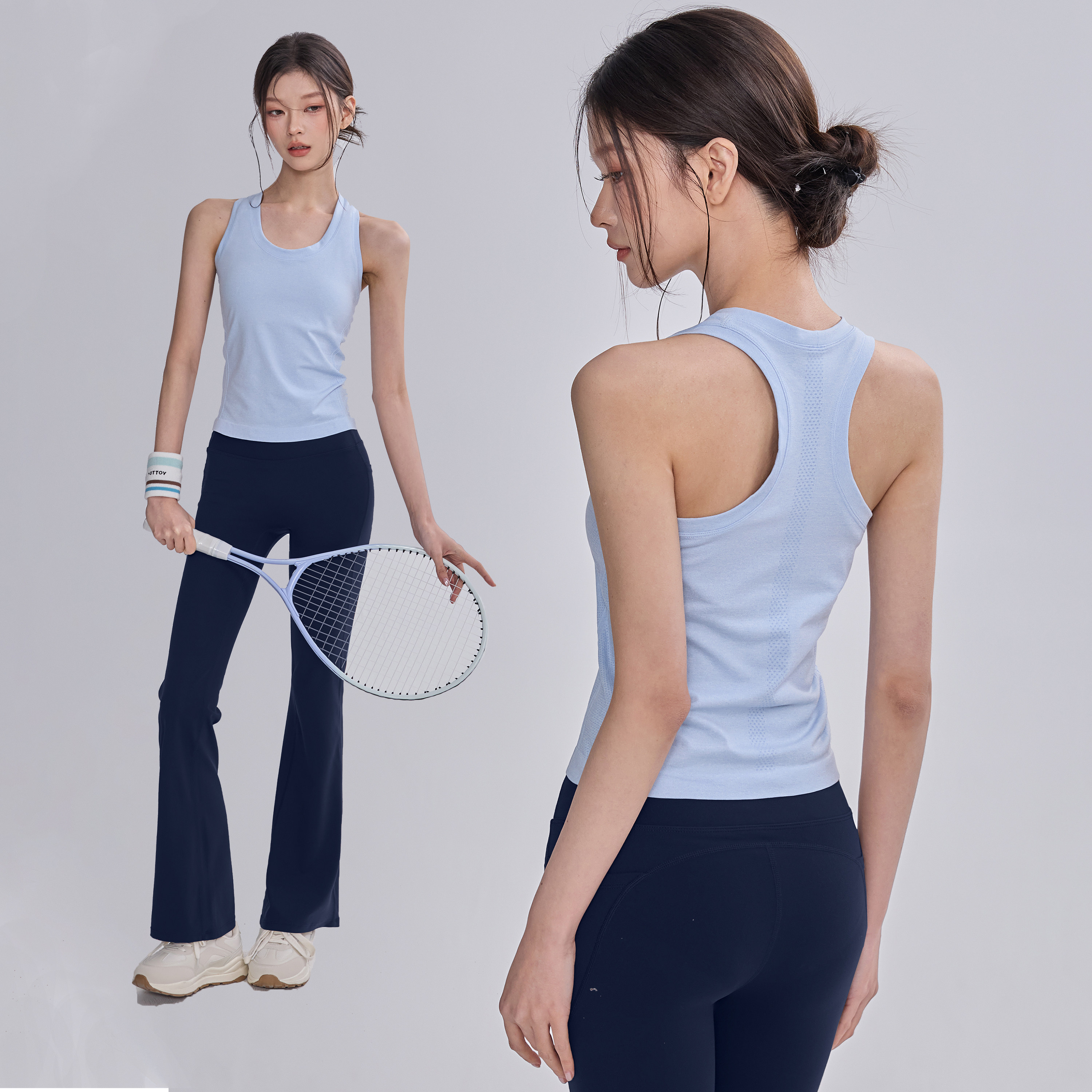 速干无袖运动背心女透气休闲瑜伽服上衣工字美背跑步弹力健身衣新