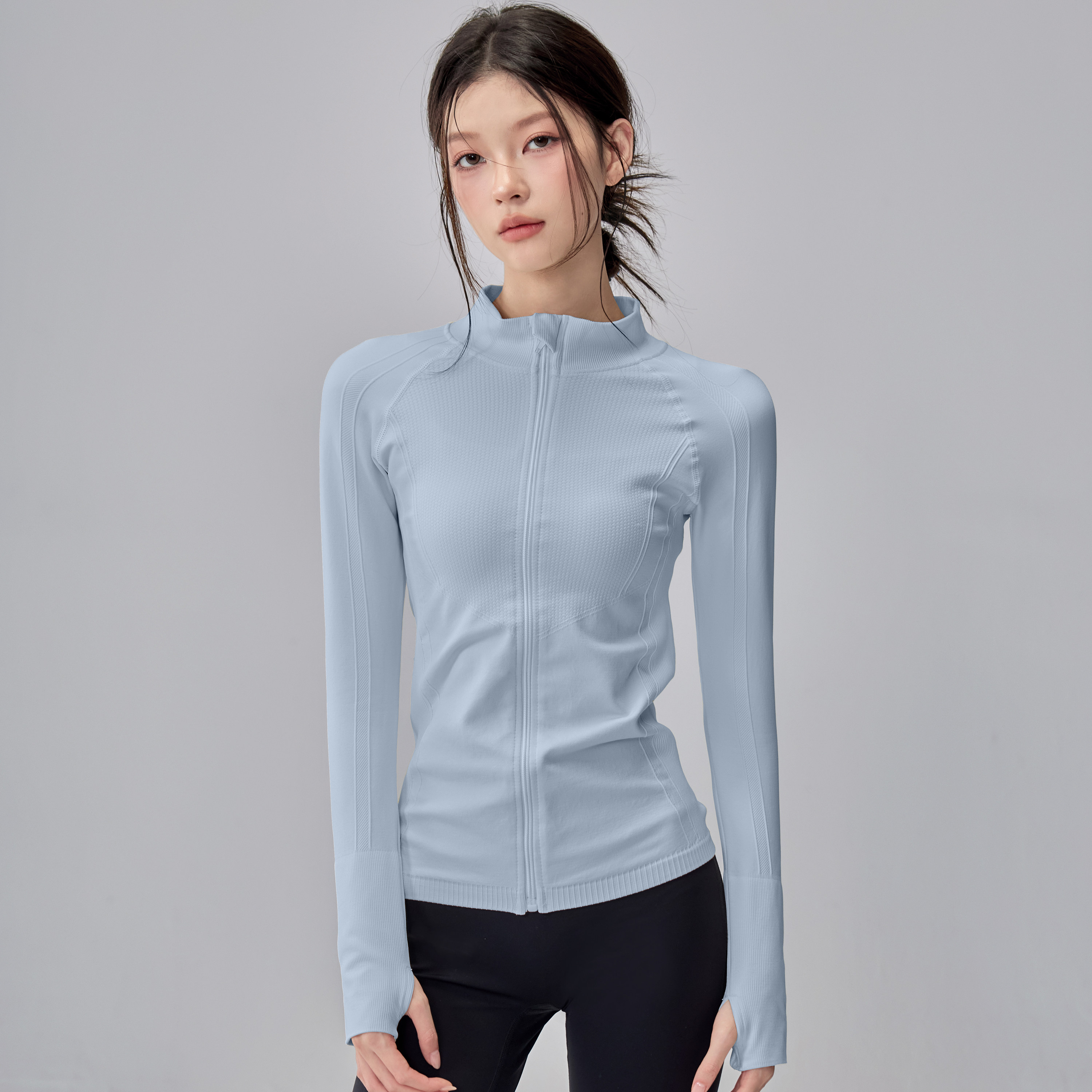 秋冬无缝运动外套女立领修身显瘦普拉提长袖新款瑜伽服跑步健身衣,运动服/休闲服装,运动茄克/外套,淘宝优惠券,粉丝福利购,淘宝优惠卷