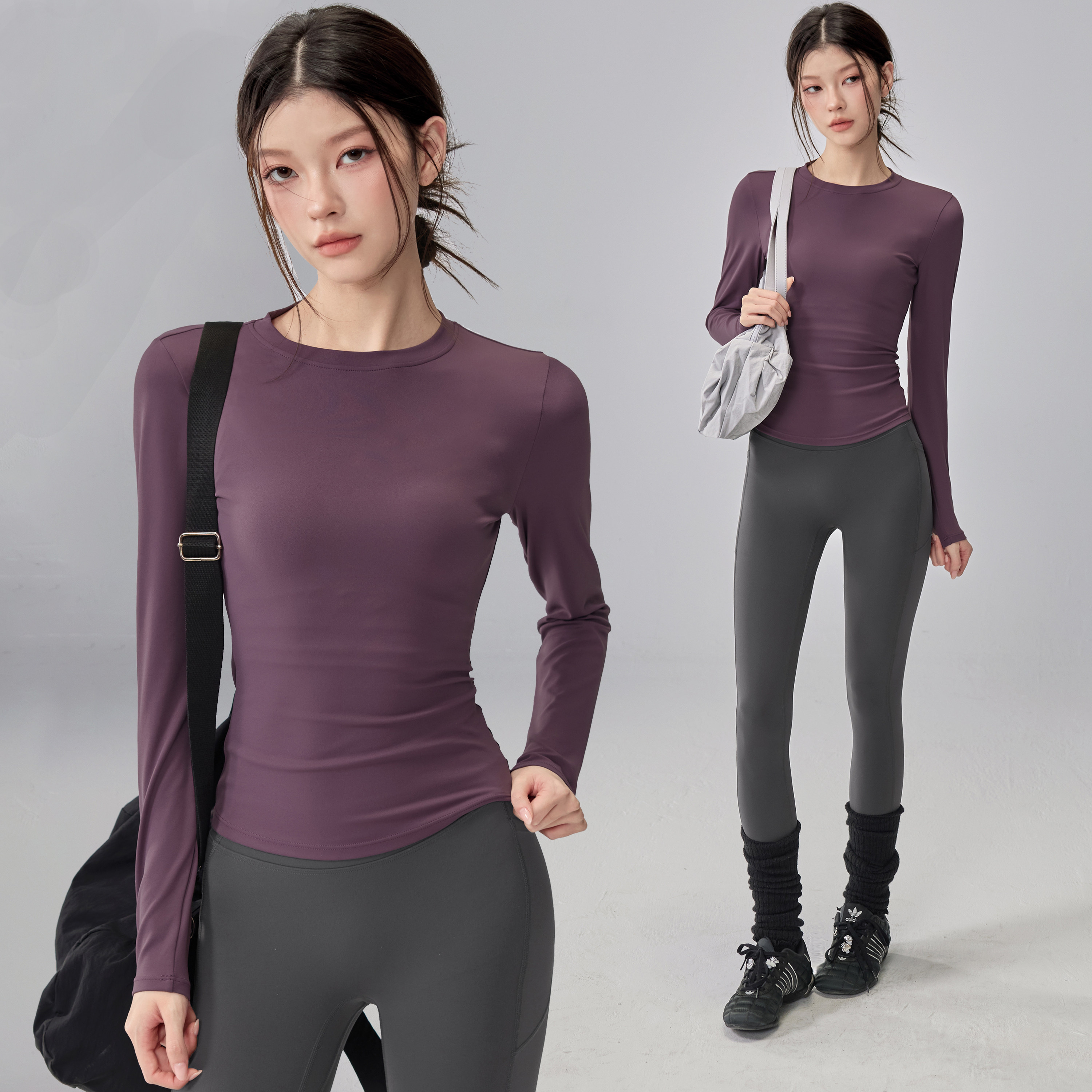 裸感运动T恤女长袖瑜伽服秋冬紧身骑行速干上衣跑步普拉提健身衣,运动服/休闲服装,运动T恤,淘宝优惠券,粉丝福利购,淘宝优惠卷