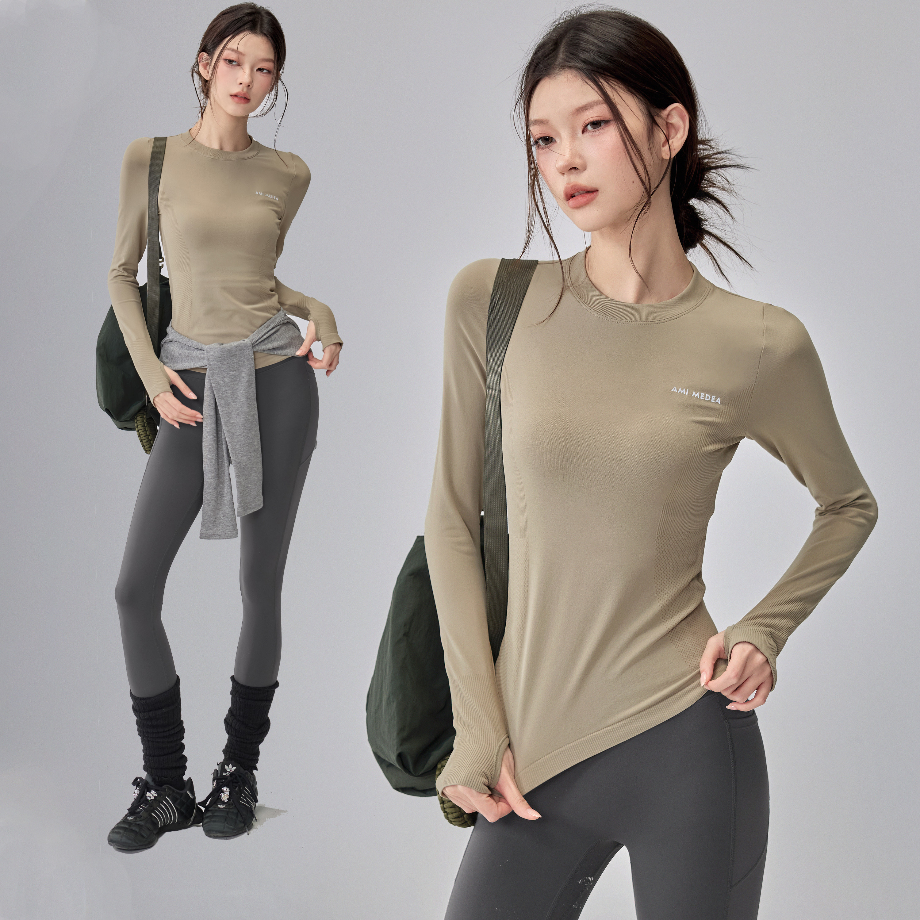 秋冬圆领运动T恤女秋冬瑜伽服跑步健身长袖普拉提训练服紧身上衣,运动服/休闲服装,运动T恤,淘宝优惠券,粉丝福利购,淘宝优惠卷