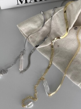 银镀18K小众高级蛇骨巴洛克项链