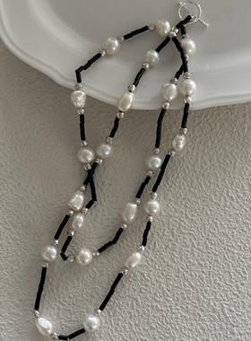 秋冬24年新款毛衣链黑玛瑙