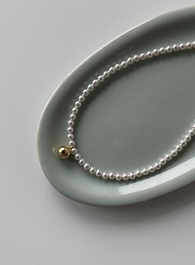 美国14K注金小众设计baby珠项链