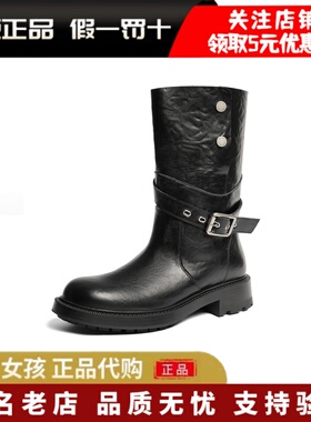 专柜正品森达2025冬商场同款时装靴女皮带扣潮流休闲中靴XVL01DG5