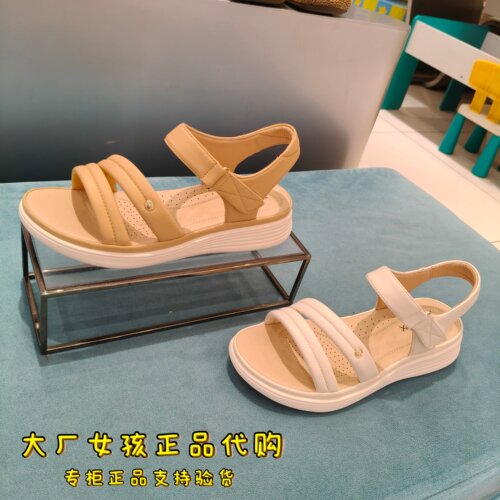 天美意一字带凉鞋休闲女时装凉鞋