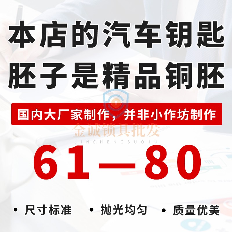 【中槽子机胚】 61-80号汽车改装折叠遥控钥匙胚坯头常规胚B卡位