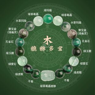 五行手串男女款2025补缺喜用水木火土金貔貅天然水晶玛瑙多宝手链