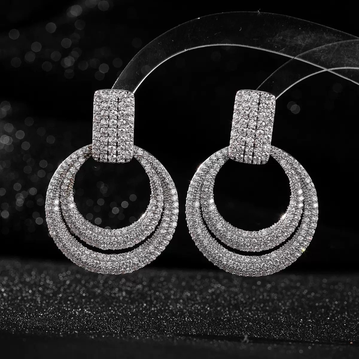 新款时尚优雅气质轻奢几何圆形耳环超闪礼服外套耳环微镶锆石耳饰,饰品/流行首饰/时尚饰品新,耳钉,淘宝优惠券,粉丝福利购,淘宝优惠卷